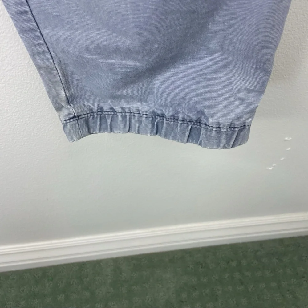 TOPMAN Men’s Blue Chino Jogger Pants w Drawstring, Cuffs on Legs Size 36W 32L